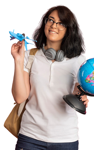 Student studying abroad